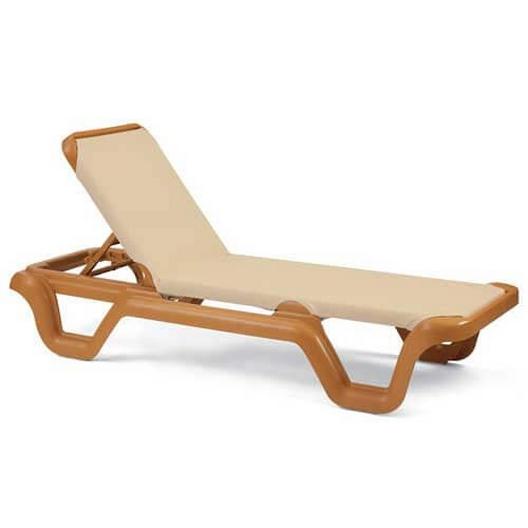 Marina Sling Chaise Lounge Bronze Frame with Espresso Sling