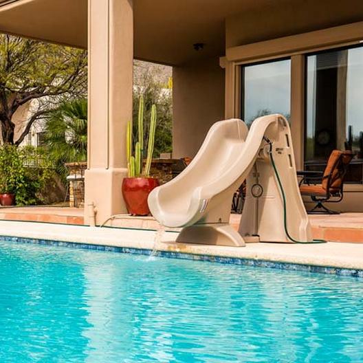 S.R Smith  660-209-5820 SlideAway Removable Pool Slide Gray
