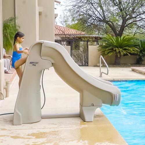 S.R Smith  660-209-5820 SlideAway Removable Pool Slide Gray