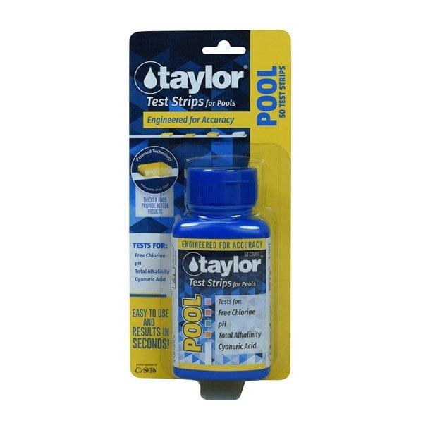 Taylor Technologies  Pool Test Strips for Free Chlorine pH Alkalinity  CYA (50 Test Strips)