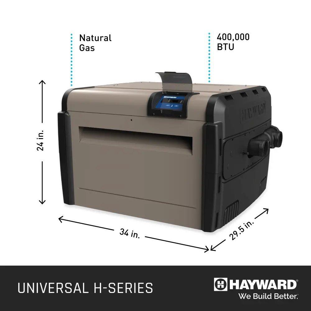 Hayward  W3H400FDN Universal H-Series Low NOx 400K BTU Natural Gas Pool  Spa Heater
