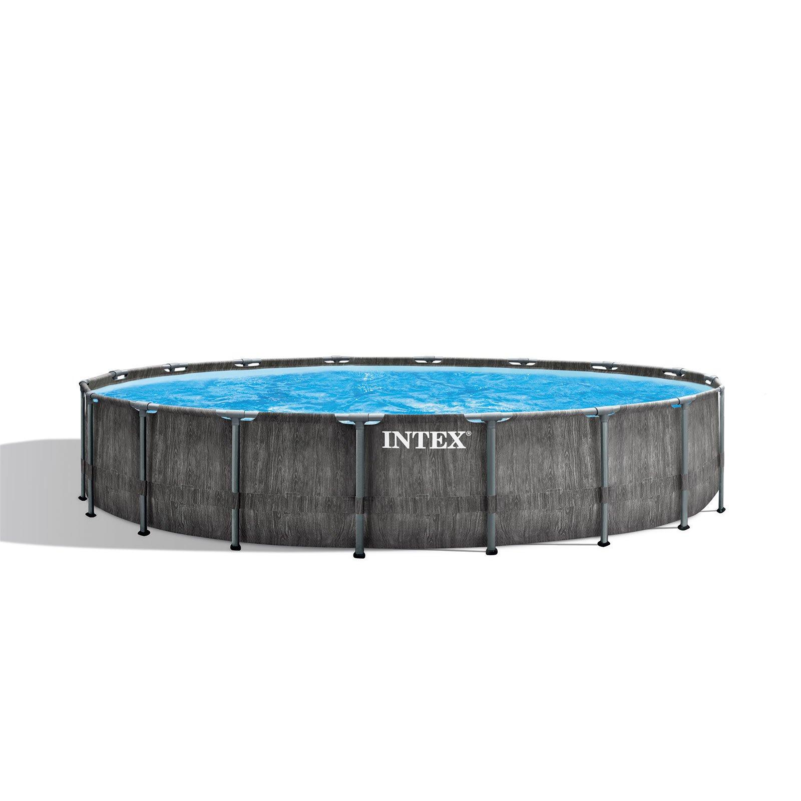 Intex  Prism Frame Greywood Above Ground Pool 18 Round x 48 Depth