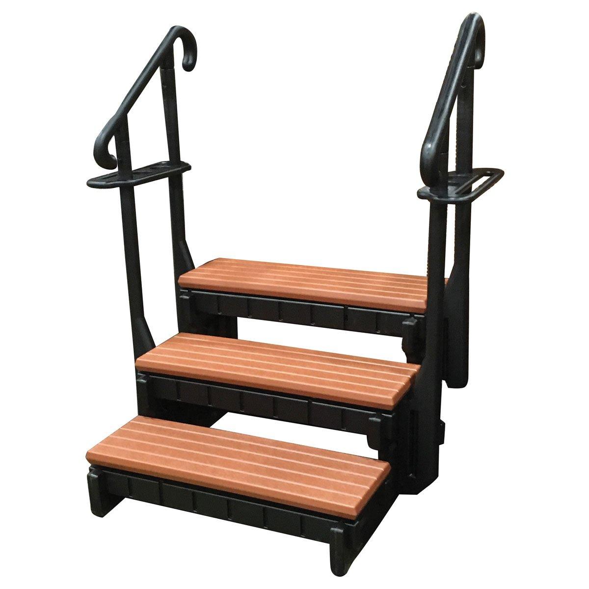 Confer Signature Hot Tub Steps, 3Tread, 36in, Redwood In The Swim