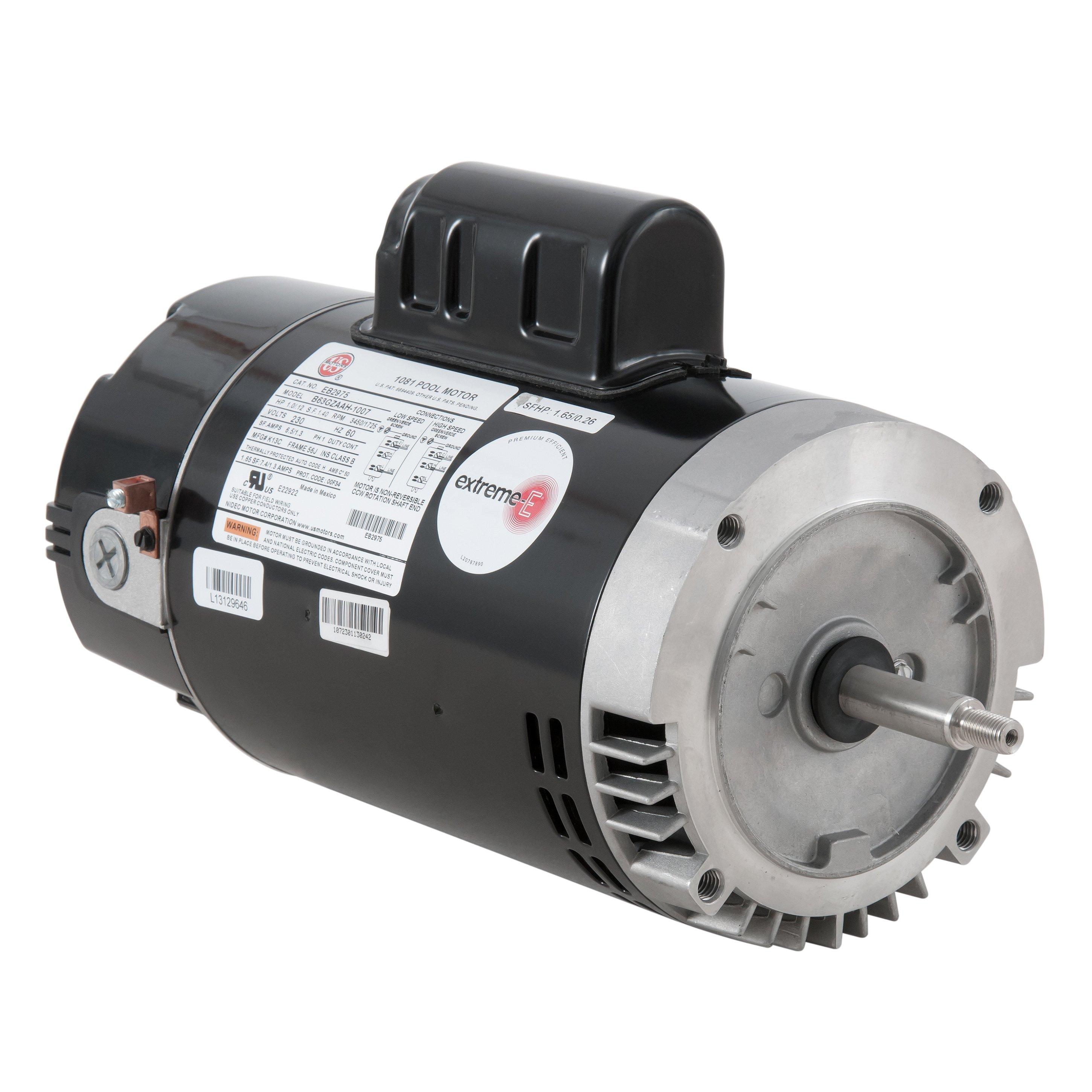 U.S Motors  Emerson 56J C-Flange Dual Speed 1.0/0.12HP Full Rated Pool and Spa Motor