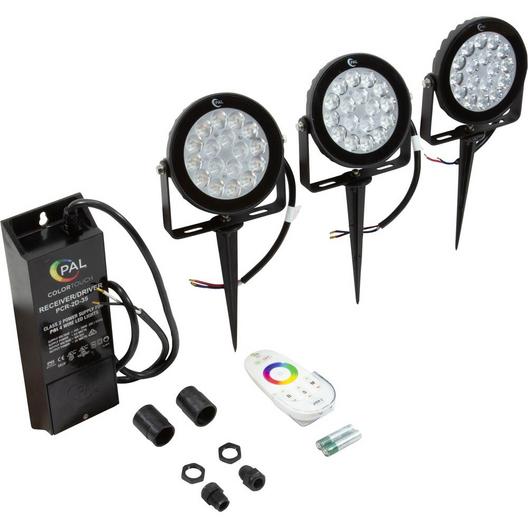 3-pack Cool White Garden Lights DC 12V 2-wire with Transformer