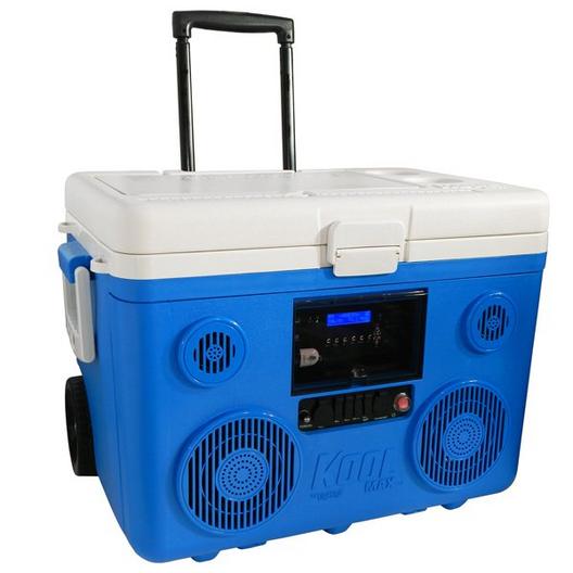 Sondpex  KoolMax 40 Quart Wheeled Cooler Bluetooth Audio and Charging Station  Blue