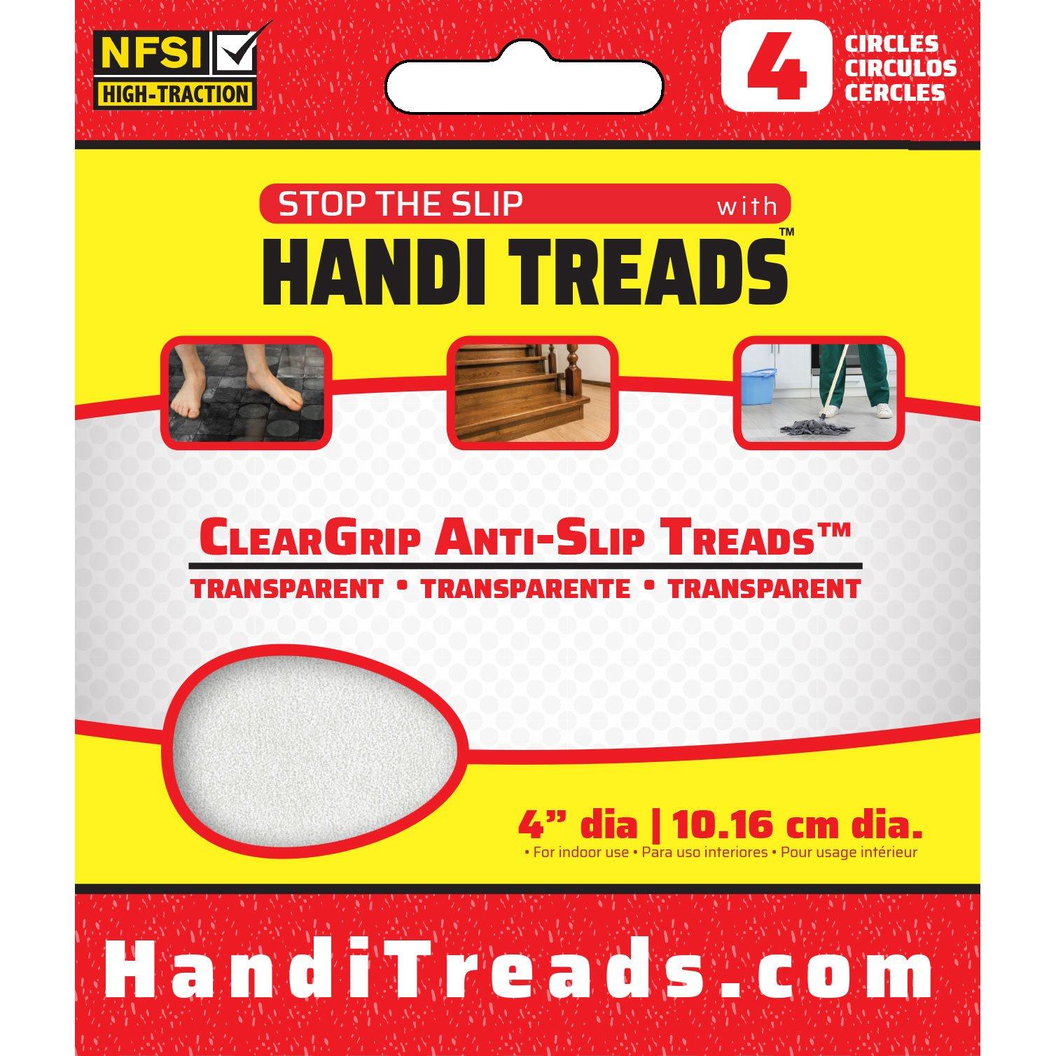 Handi Treads  Non-Slip Vinyl Circle 4 Diameter 4 Pack