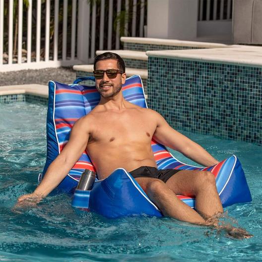 Big Joe  Captain's Pool Float Chair Blurred Americana