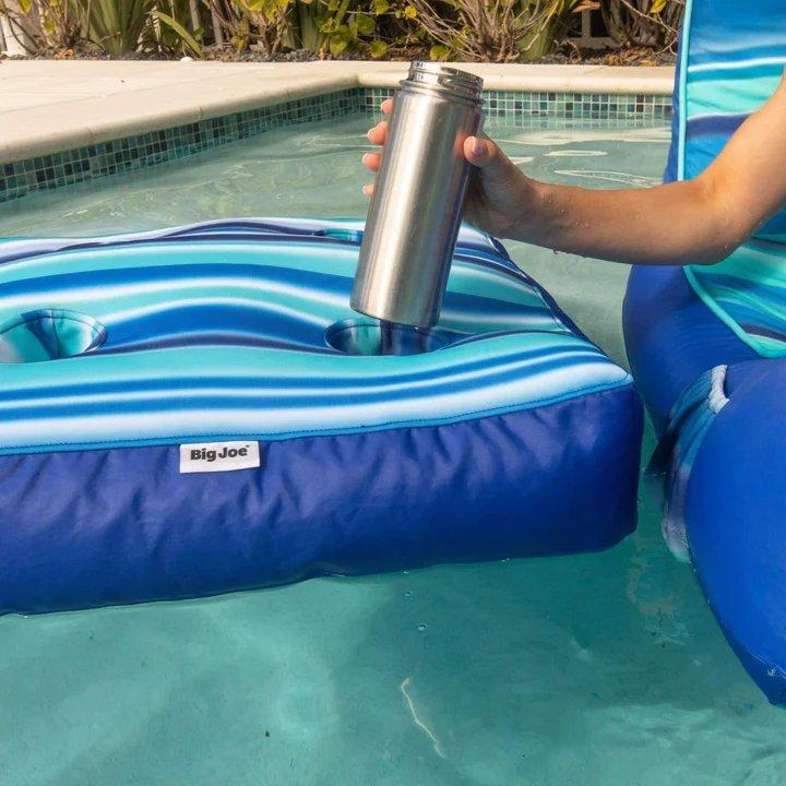 Big Joe Captain's Pool Float Drink Caddie, Blurred Blue In The Swim