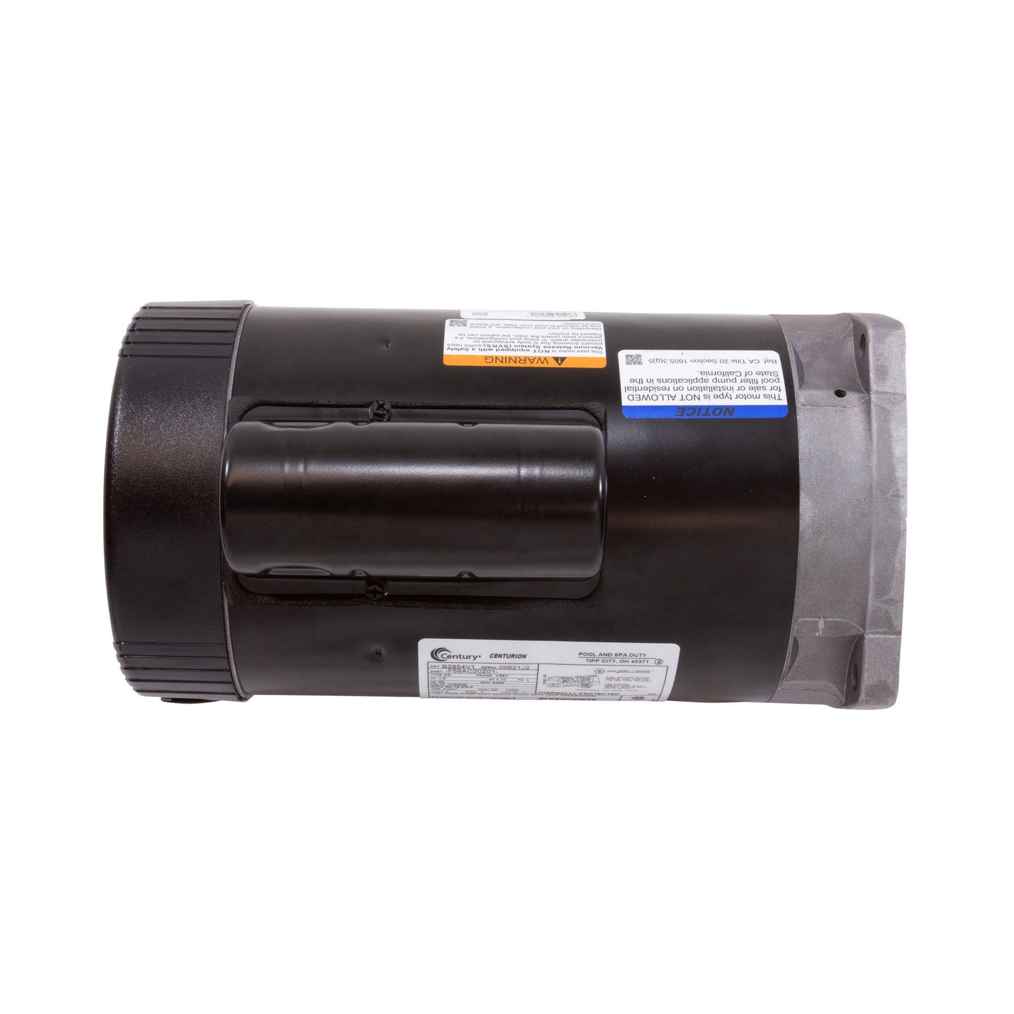 B2854V1 Square Flange 56Y Single Speed 1.5 HP Up-Rated Pool Pump Motor, 115/230V