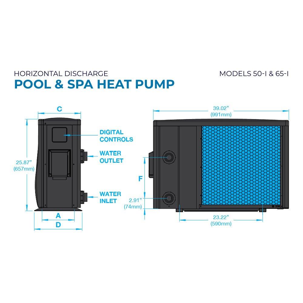 Crosswind Heat/Cool Electric Pool Heat Pump 61K BTU, 208/230V
