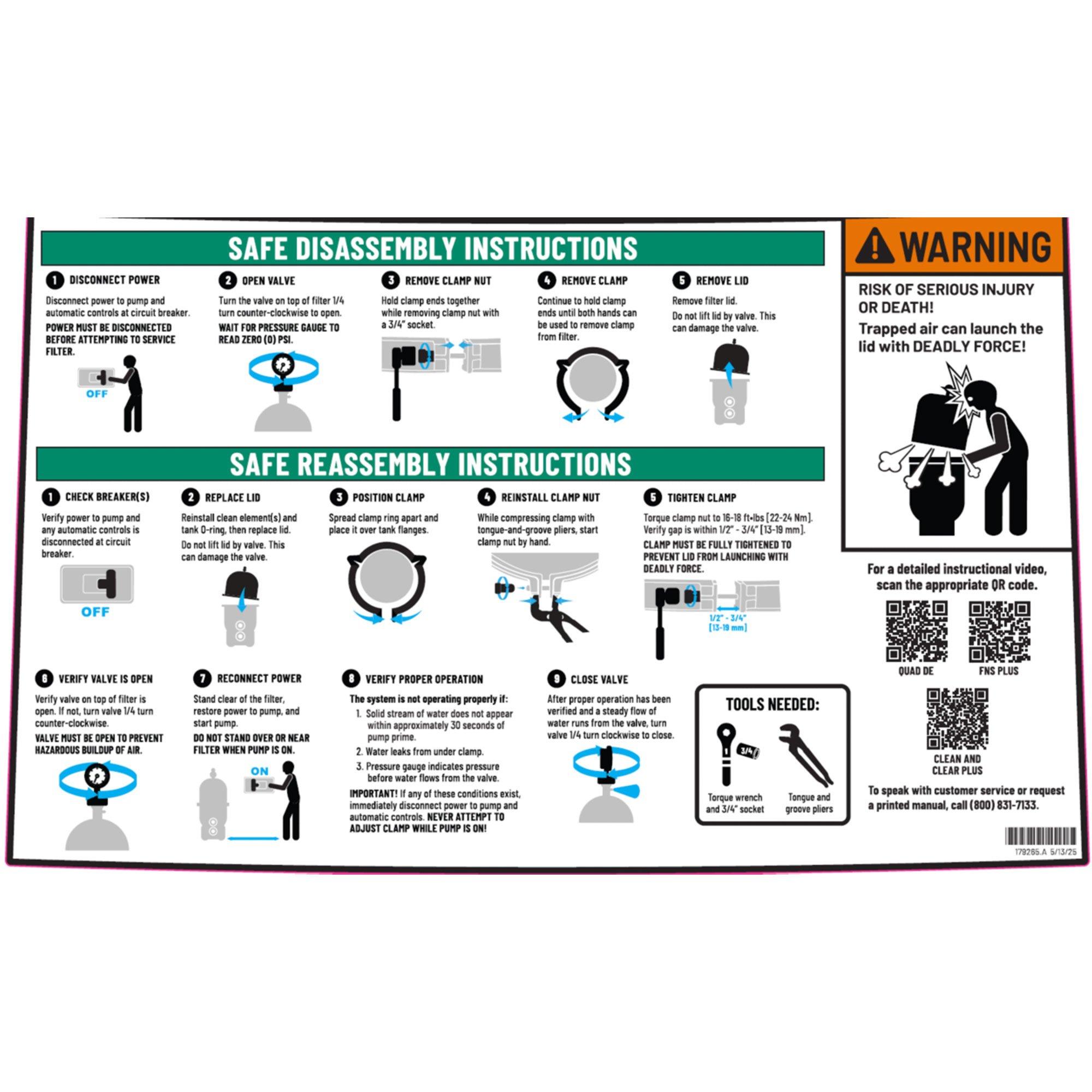 Pentair  EC-160332 Clean  Clear Plus 520 sq ft Cartridge Pool Filter  Limited Warranty
