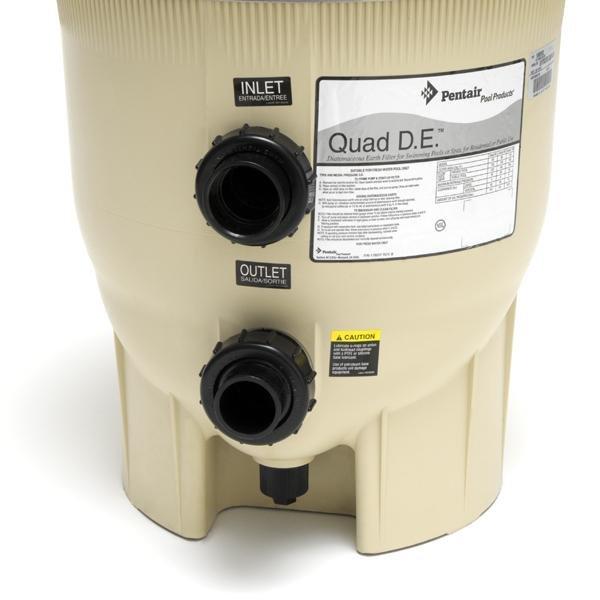 Pentair  EC-188592 Quad DE 60 sq ft Cartridge Style DE Pool Filter  Limited Warranty