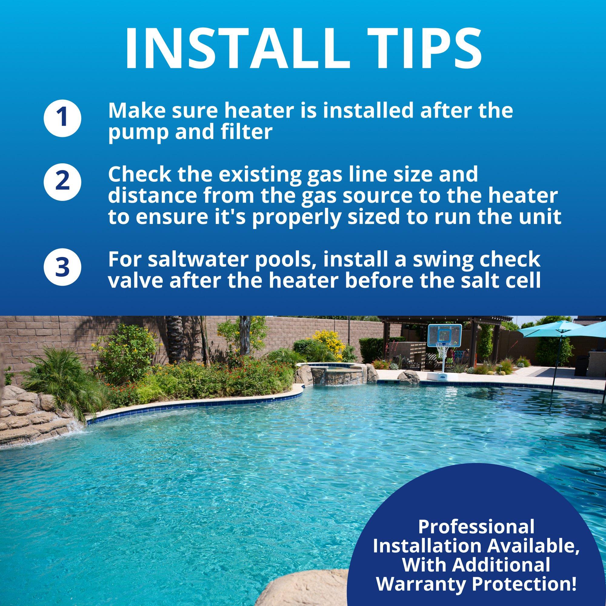 EC-462024 MasterTemp, Low NOx, 125K BTU, Natural Gas, Pool & Spa Heater with Cord - Limited Warranty