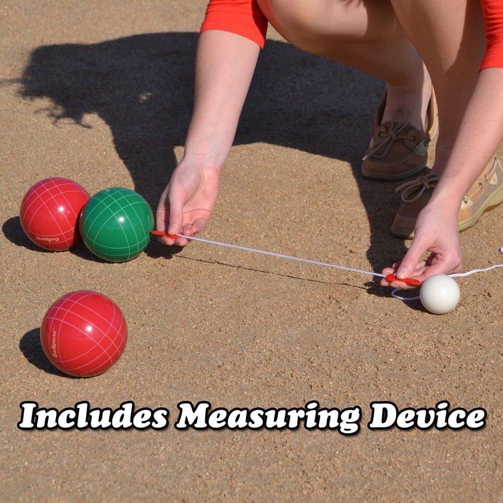 GoSports  90mm Backyard Bocce Set with 8 Balls Pallino Case and Measuring Rope