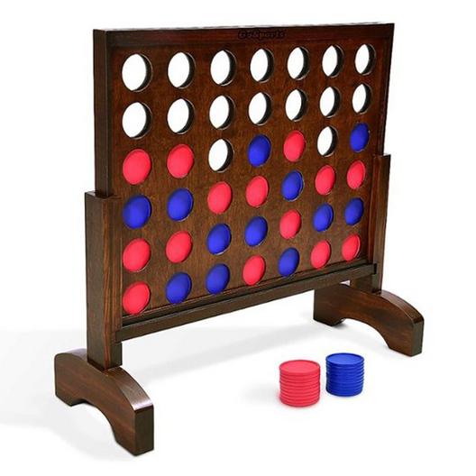 GoSports  Giant Portable 4 in a Row Game Dark Wood Stain  4 Foot