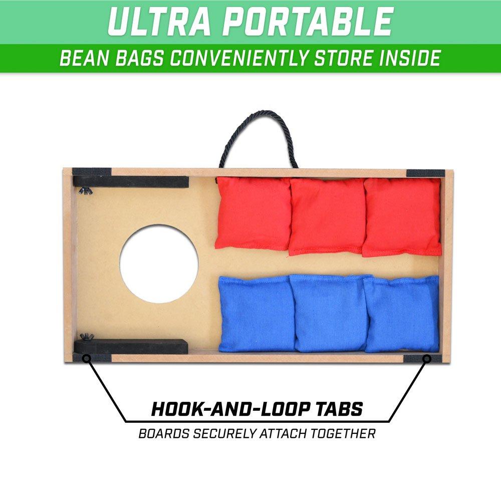 Portable Junior Size Cornhole Game Set w/ 6 Bean Bags