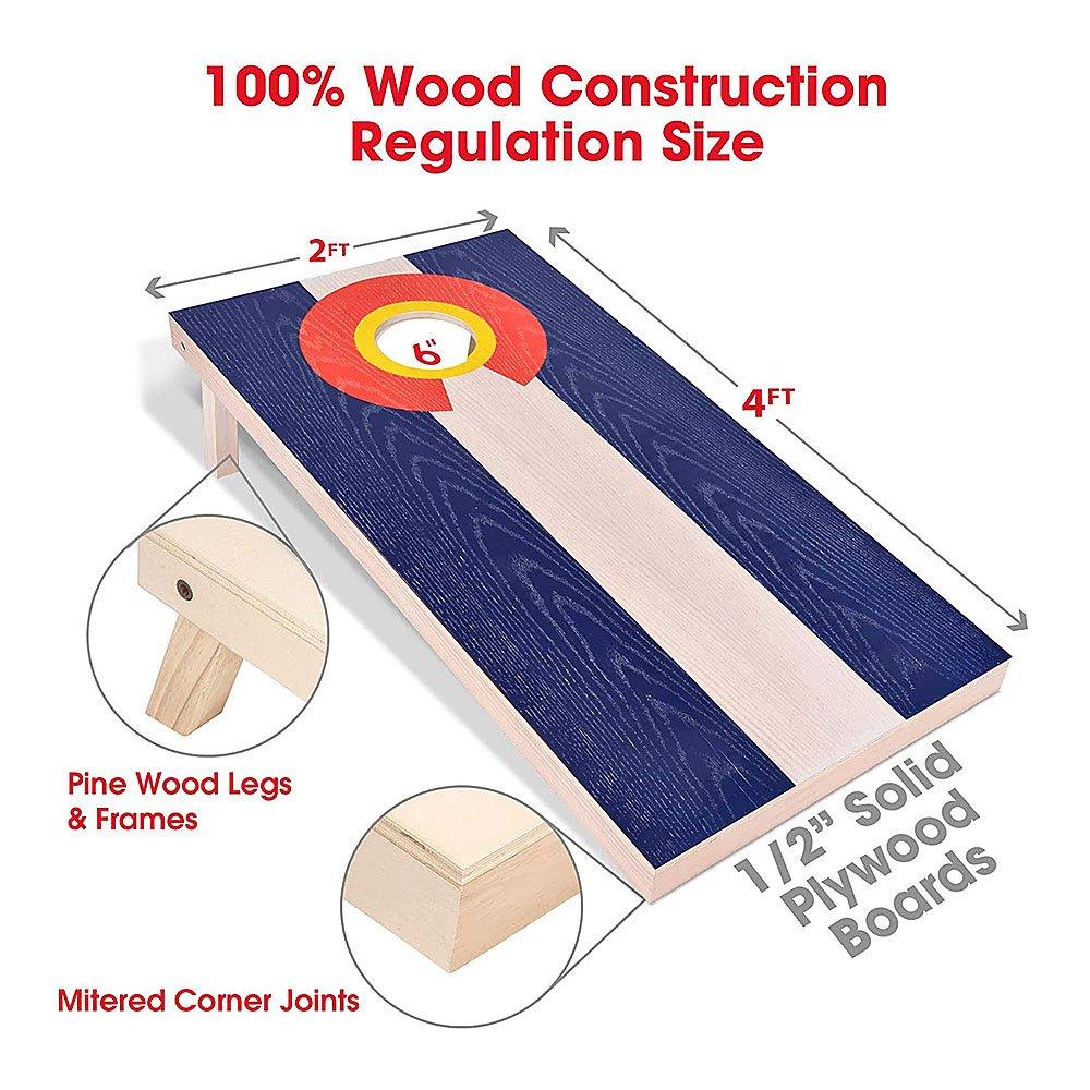 Colorado Regulation Size Solid Wood Cornhole Set