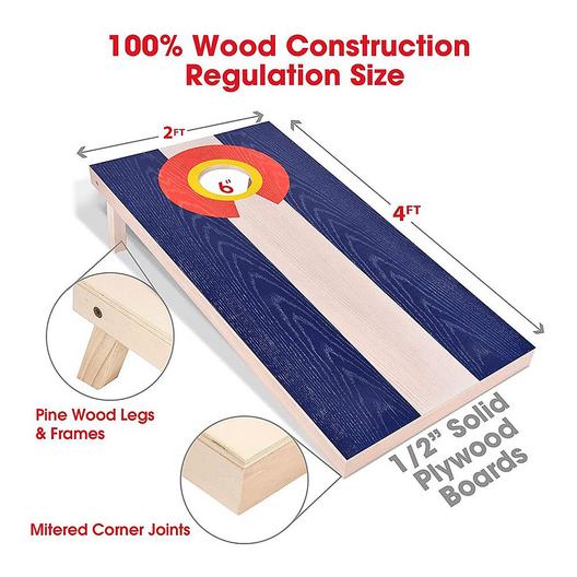 GoSports  Colorado Regulation Size Solid Wood Cornhole Set