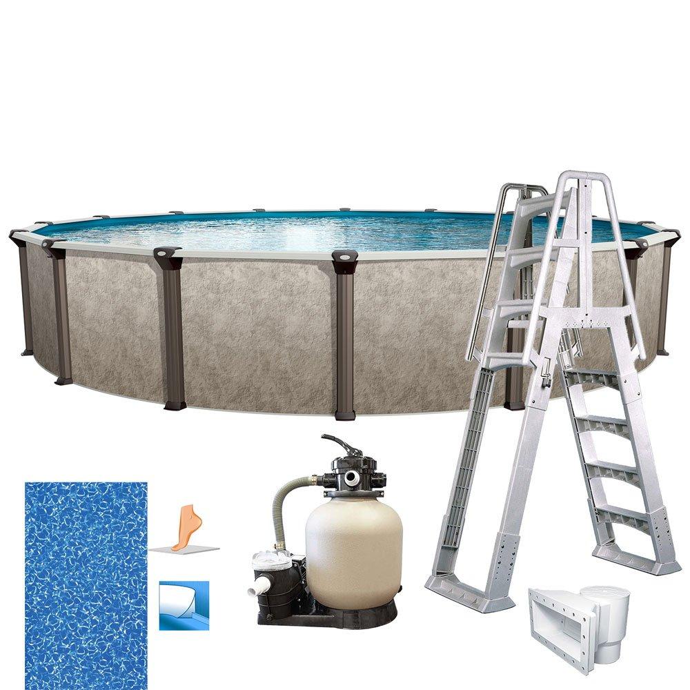 Epic 27' x 52" Complete Round Above Ground Pool Package