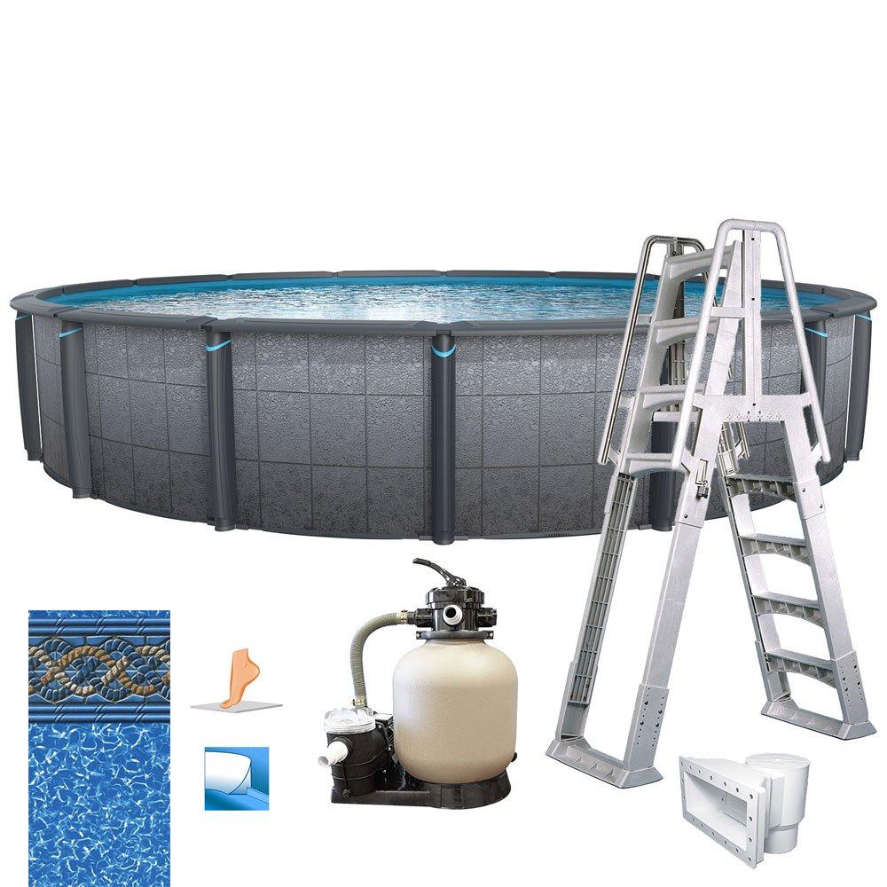 Edge 24 x 52 Complete Round Above Ground Pool Package