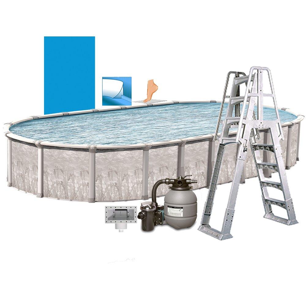 Marina Premium 21'x43' x 52" Oval Above Ground Pool Package