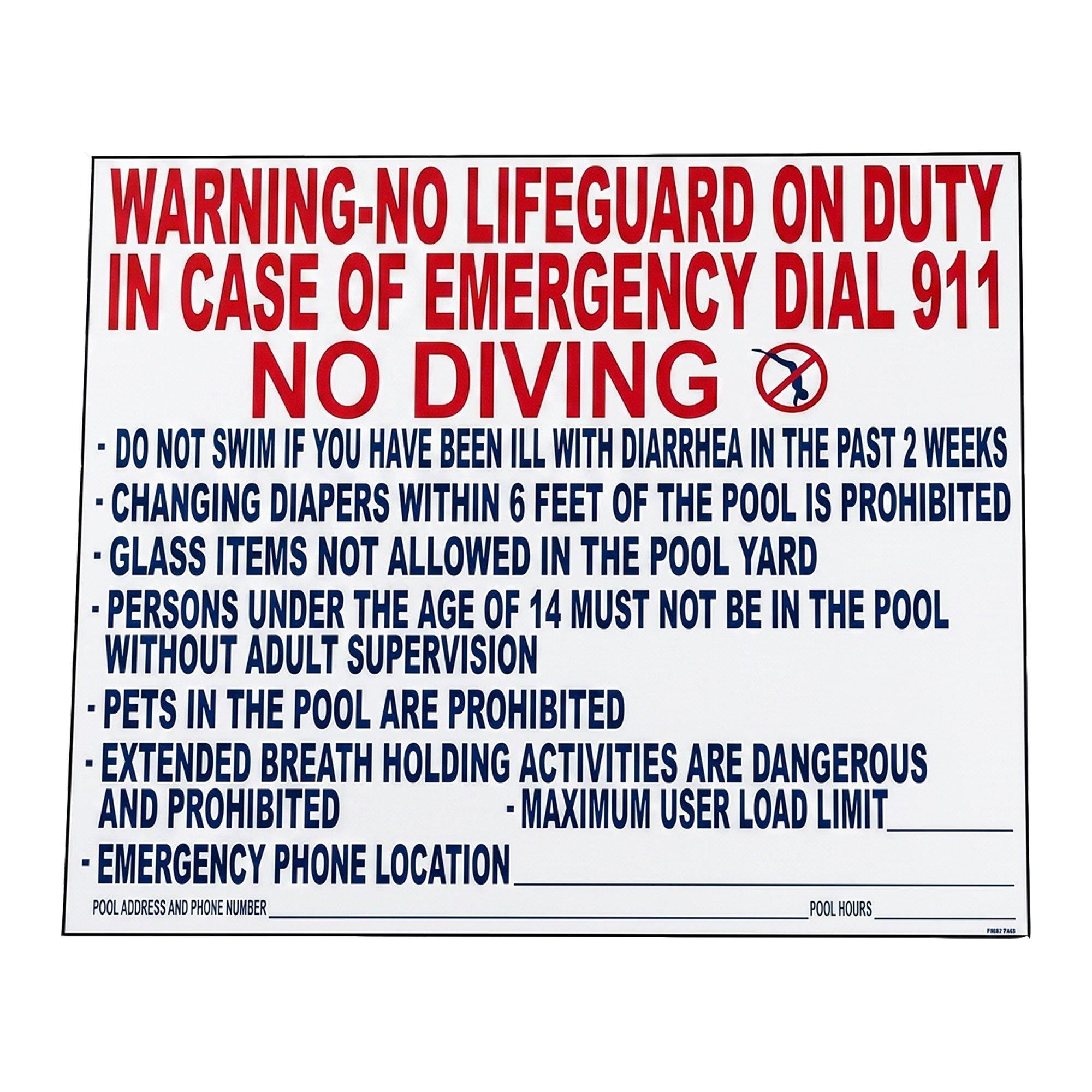Texas Pool Rules Sign, 41" x 47"