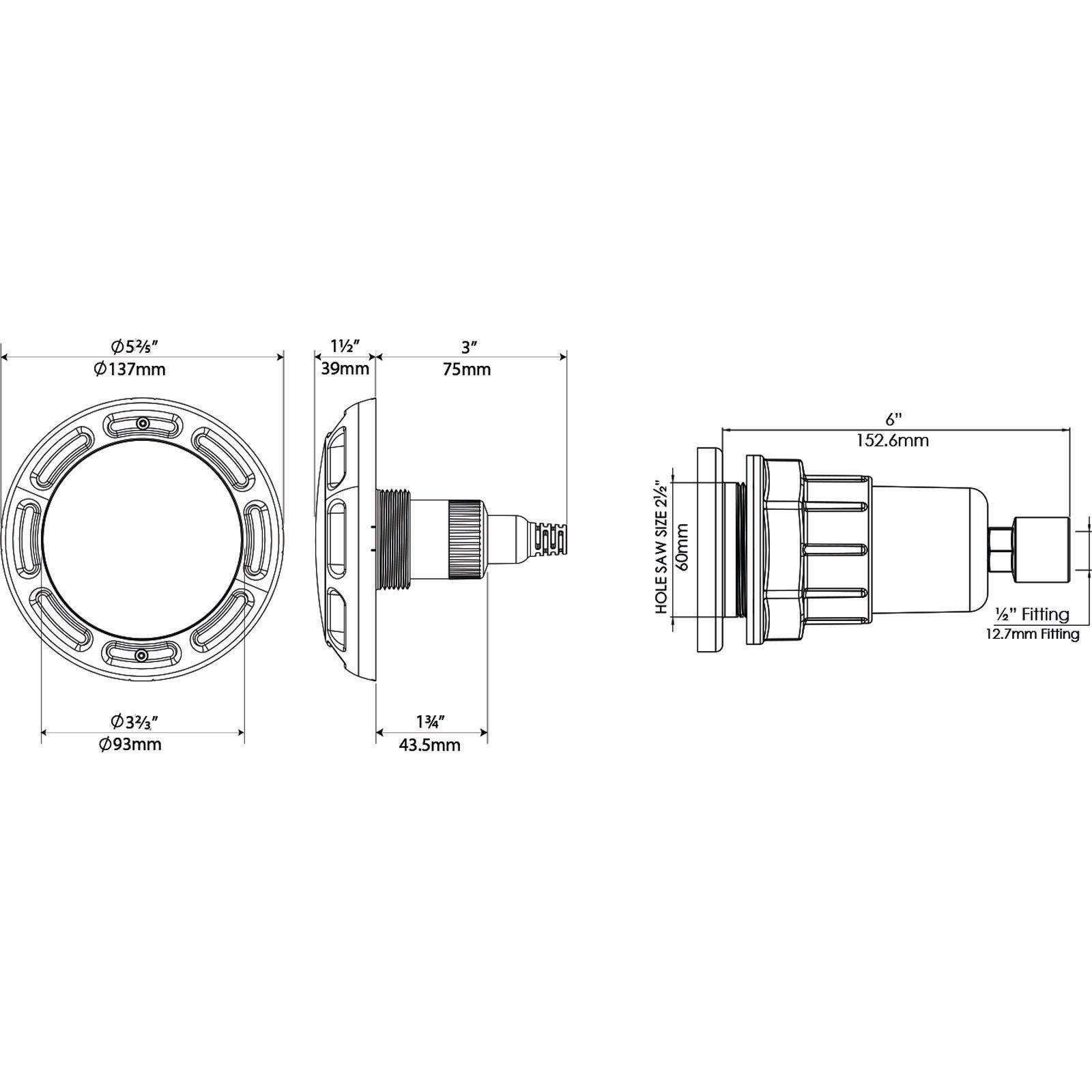 EvenGlow Fiberglass Light, 12/24vdc, 7w, ColorTouch, 80ft