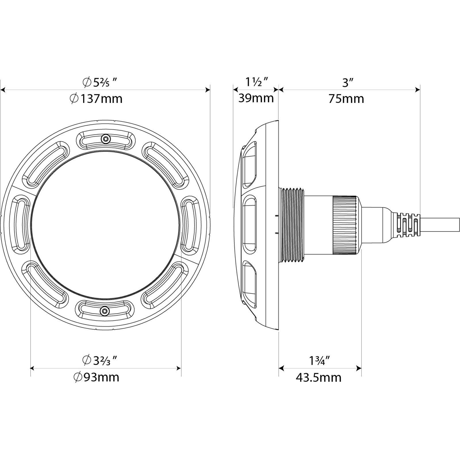 PAL Lighting  EvenGlow Nicheless Light Only 12vdc 4-wire 7w