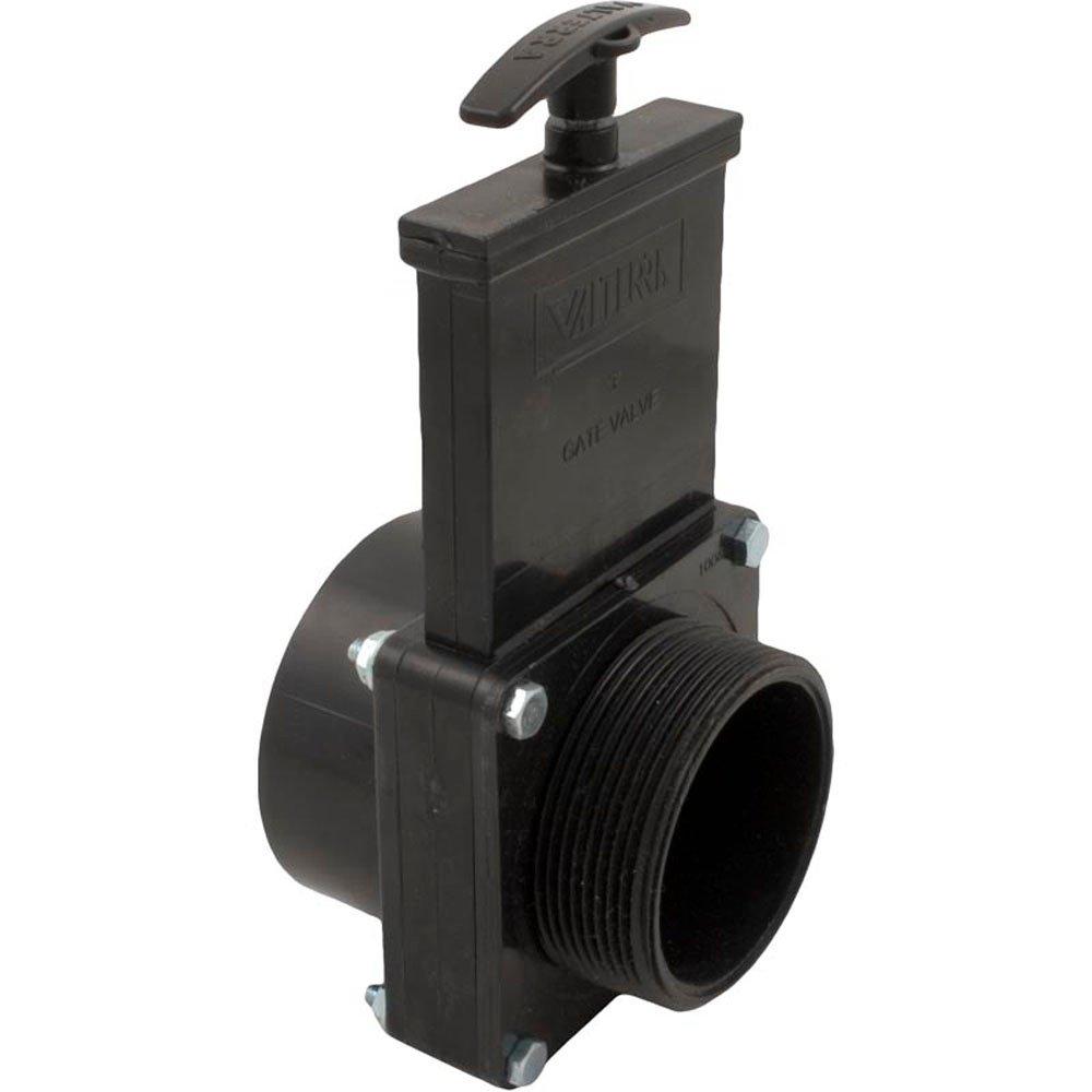 Valterra Gate Valve 3 pc Valterra 3"s x 3"mpt 30psi Black