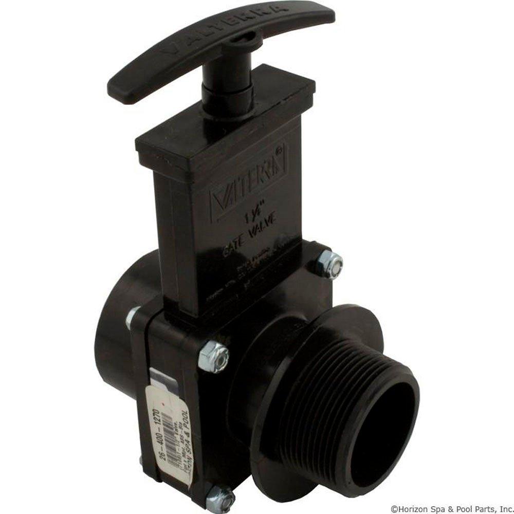 Valterra Gate Valve 3 pc Valterra 1-1/2"fpt x 1-1/2"mpt 45psi,Blk