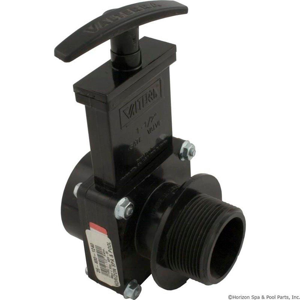 Valterra Gate Valve 3 pc Valterra 1-1/2"s x 1-1/2"mpt 45psi,Black