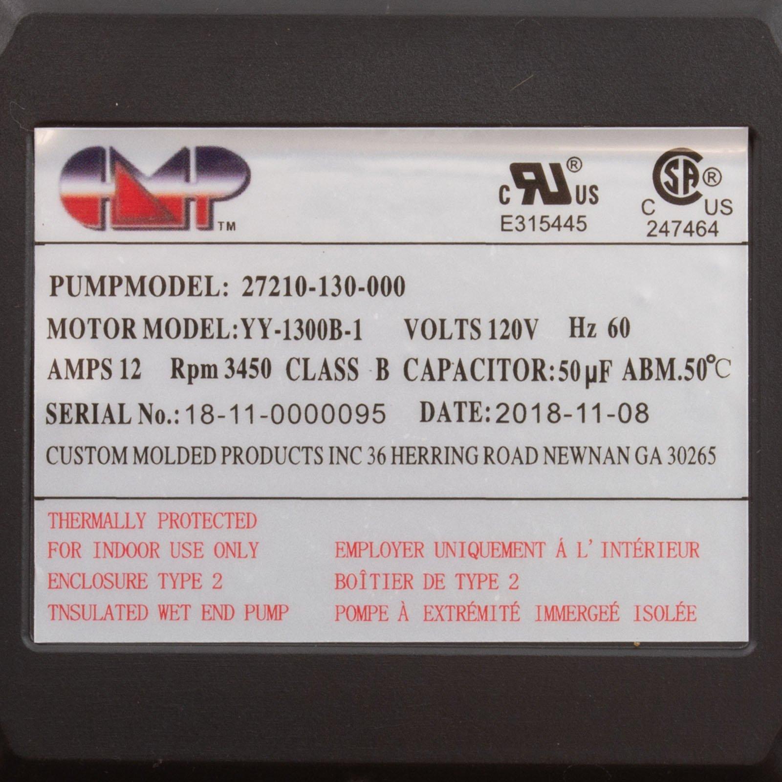 CMP Pump, Bath, CMP Ninja, 115v, 1-1/2"mbt, 12.0A, OEM, AS