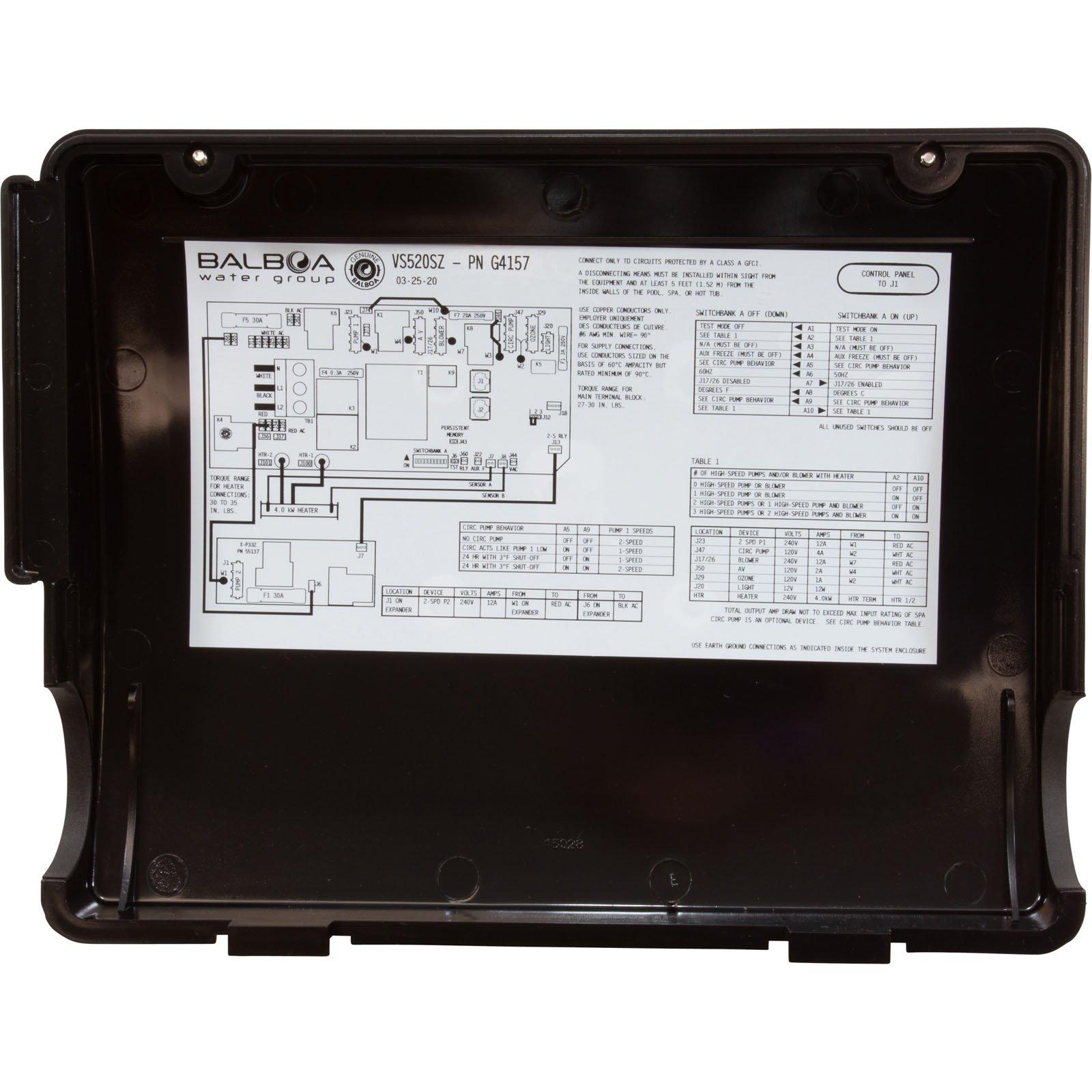 Balboa Control BWG VS520SZ P1(2) P2(2) Bl Oz Lt 4kW 230v