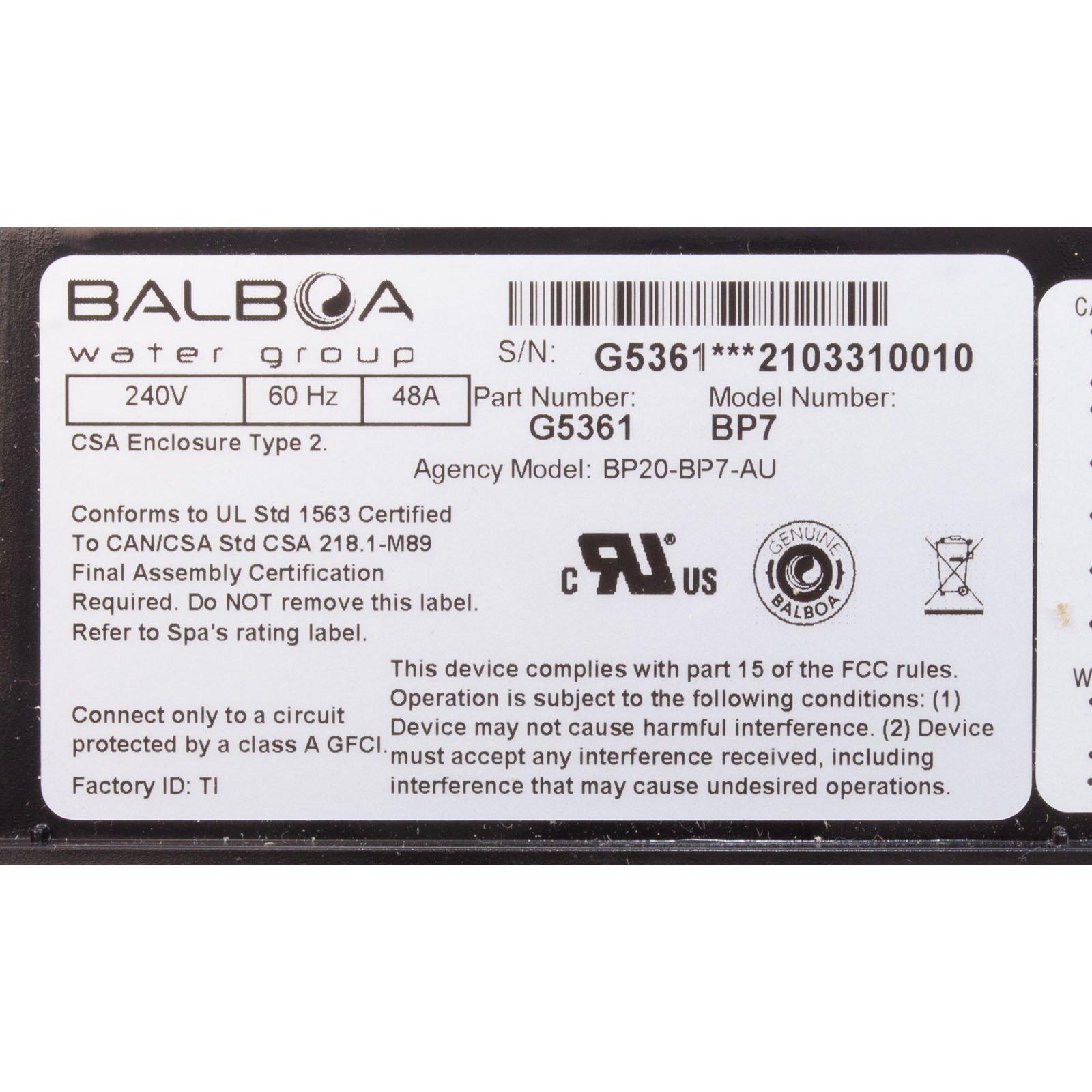 Balboa Control Only Balboa Water Group BP7 5.5kW w Plug-n-Click