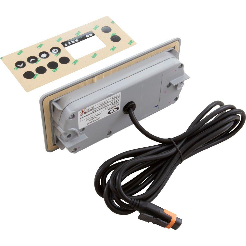 HYDRO-QUIP Overlay, Gecko in.k19, 4 Button, P1, Lt, Temp Up, Temp Down