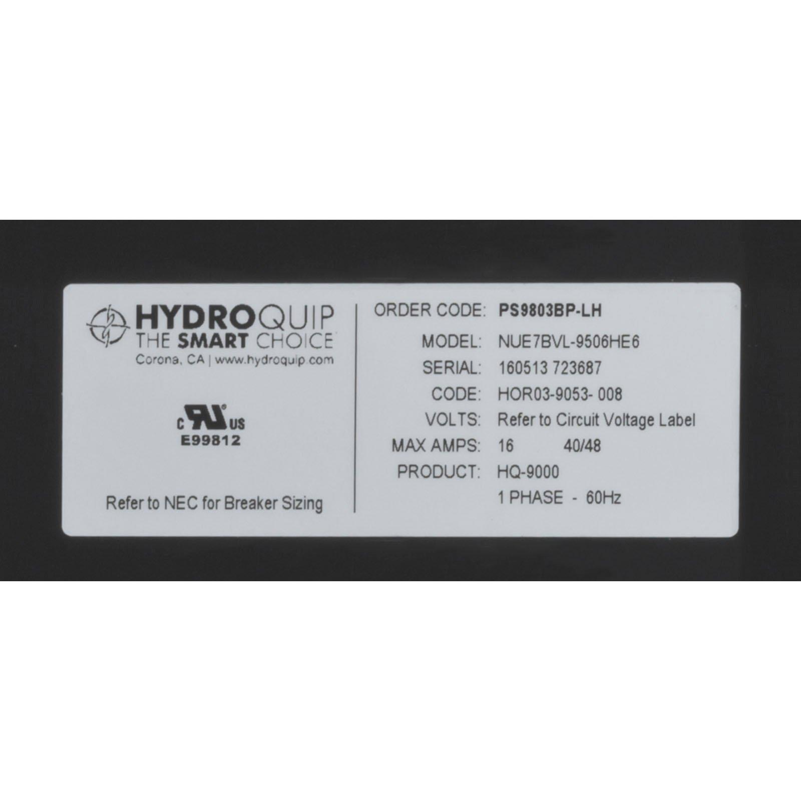 Hydro-Quip  Spa Control,H-Q PS9803BP-LH P1 P2 2-Spd Bl Oz,Lt,LH,115v/230