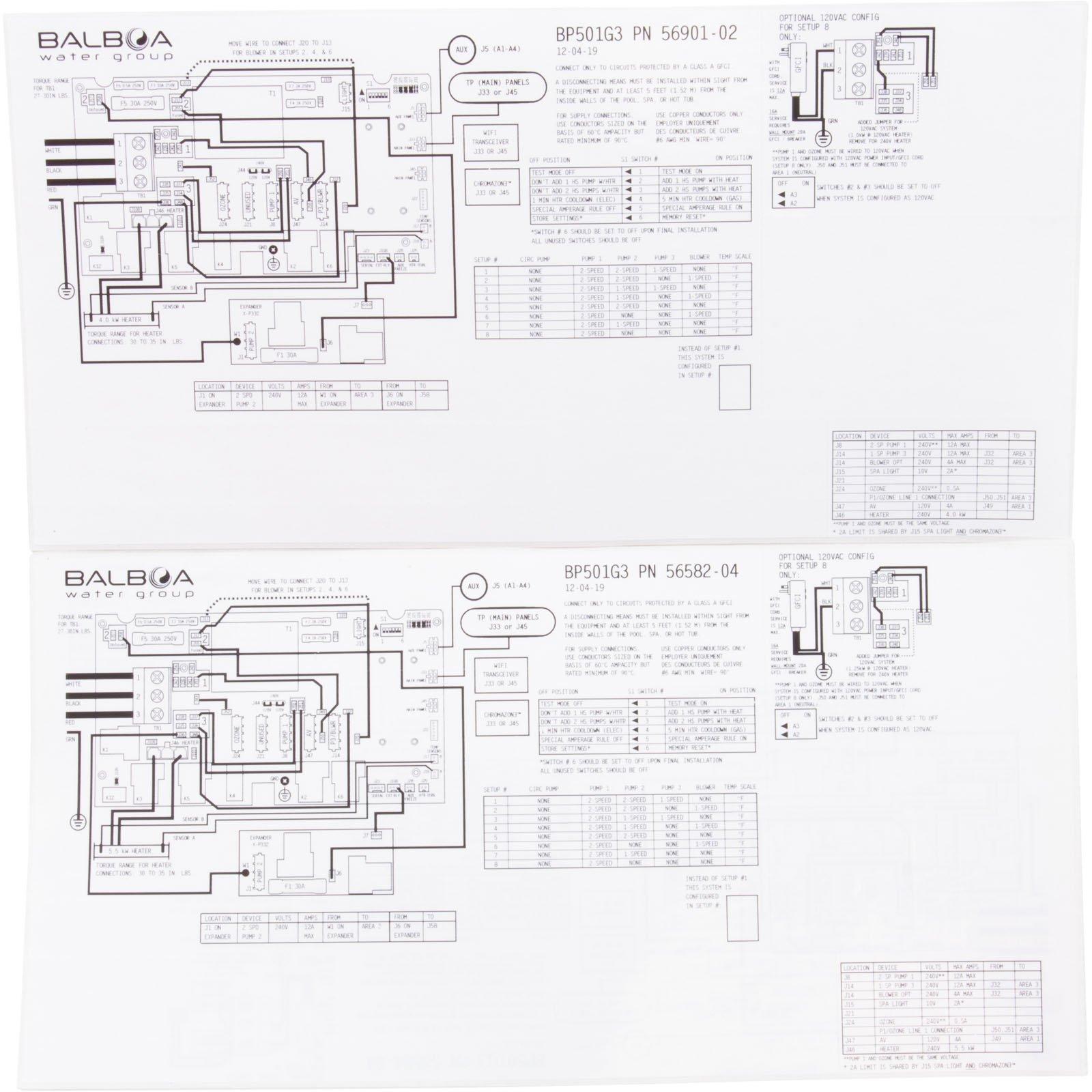 Balboa PCB, Balboa Water Group, BP501G3, No Circ Pump