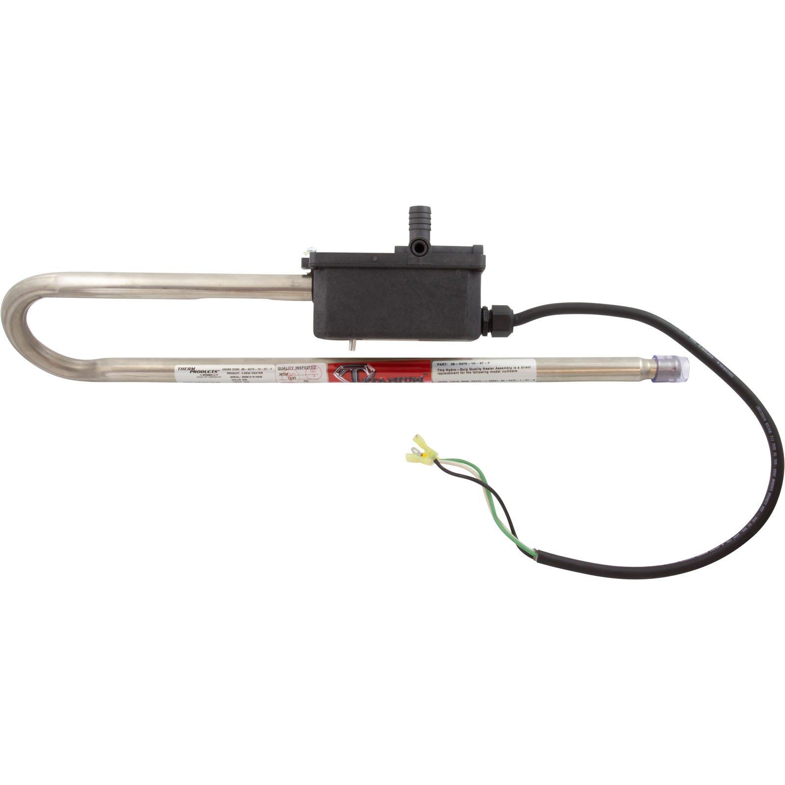 HYDRO-QUIP Heater Assy,4.0kW,240V,Laing Trombone Style w/HL &FlowSwitch