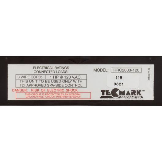 Tecmark Heat Recovery Control Tecmark with Cord End GFCI