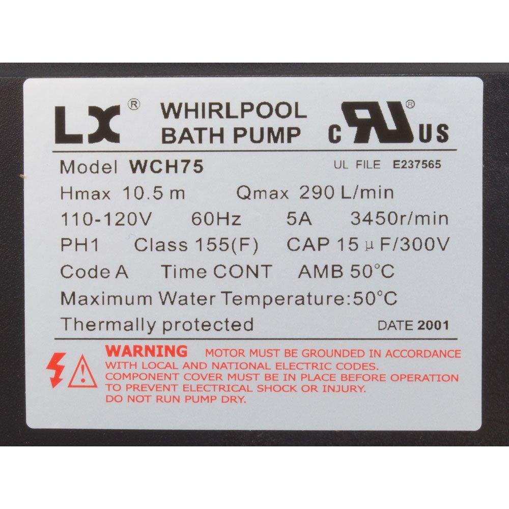 Lingxiao Pump WCH75 Pump Bath LX WCH 5.0A 115v 1.5" w/Air Switch