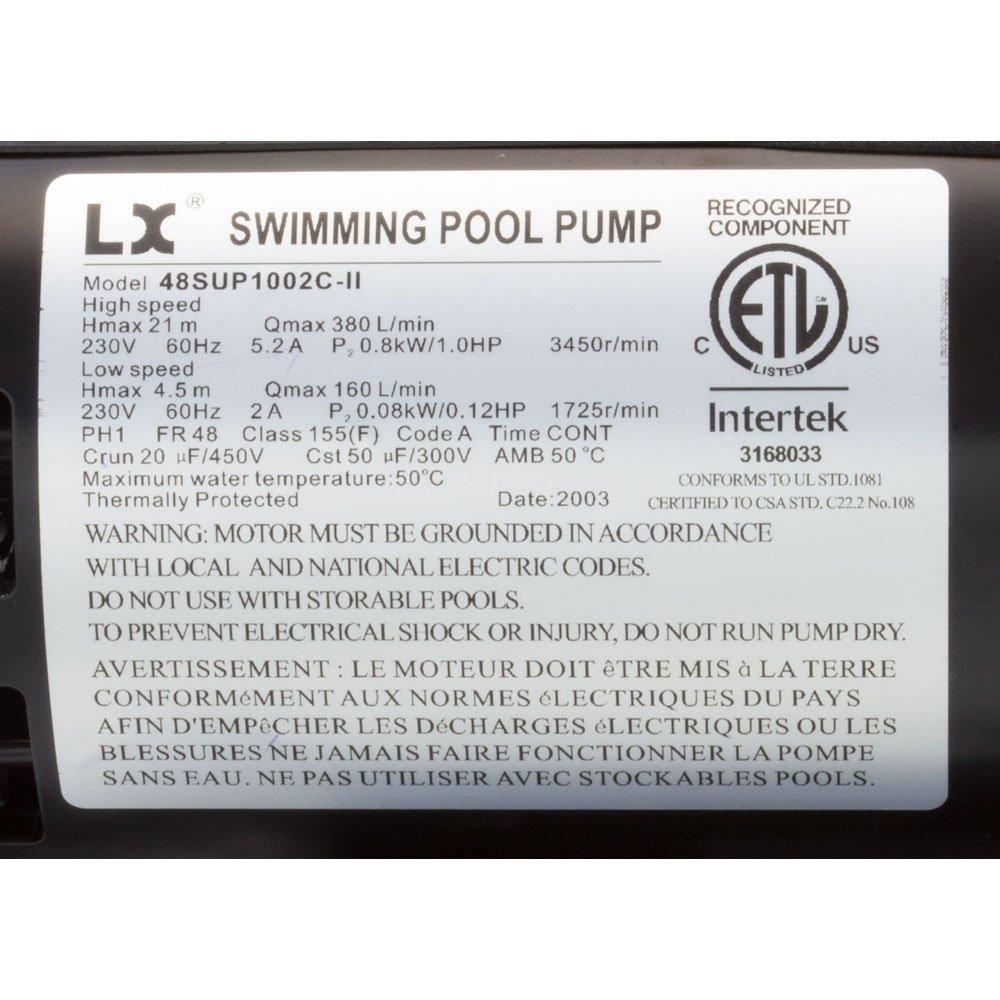 Lingxiao Pump 48SUP1002C-II Pump, LX 1002C-II, 1.0hp, 230v, 2-Spd, 2", 60Hz, 48Fr