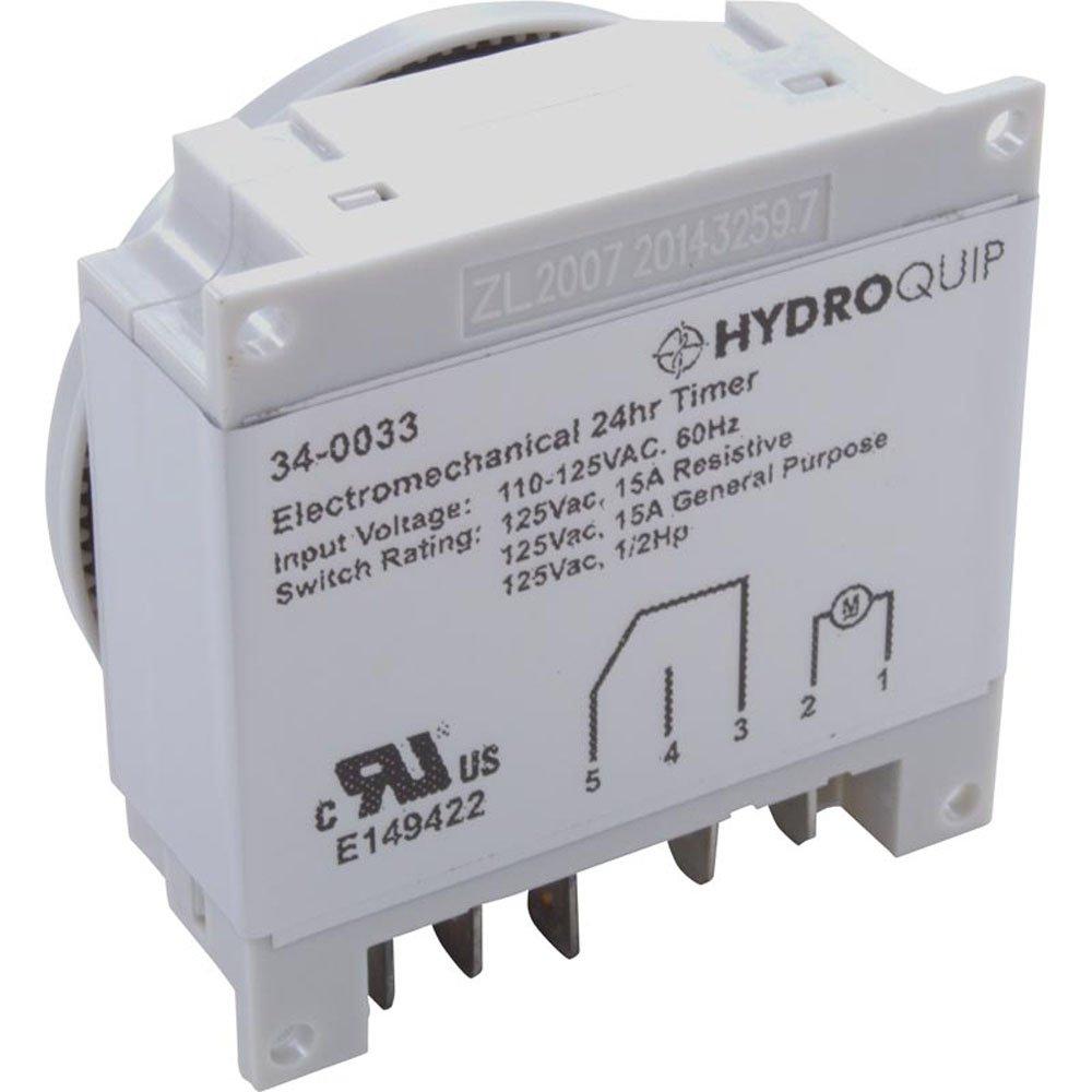 HYDRO-QUIP Timer,Grasslin Repl,SPDT,Panel Mount,115v,w/override,24hr