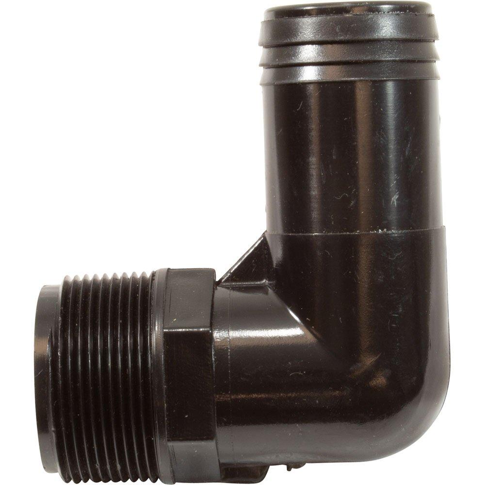 Waterway 1 1/2"Mptx1 1/2"Hose Barb Ell - Black