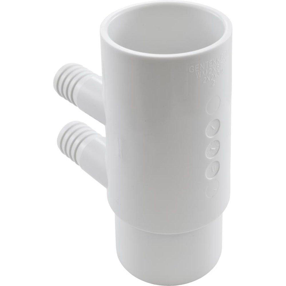 Gentekk Manifold, 3/4" Barb, 4 port, Flow Thru, 2" Slip x 2" Spigot