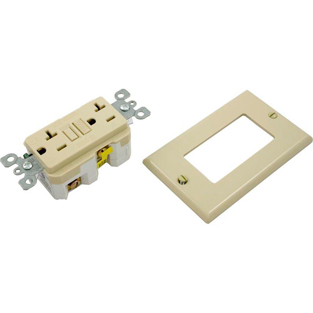 Leviton GFCI, Leviton, 20A, SPST, Plugface, Ivory