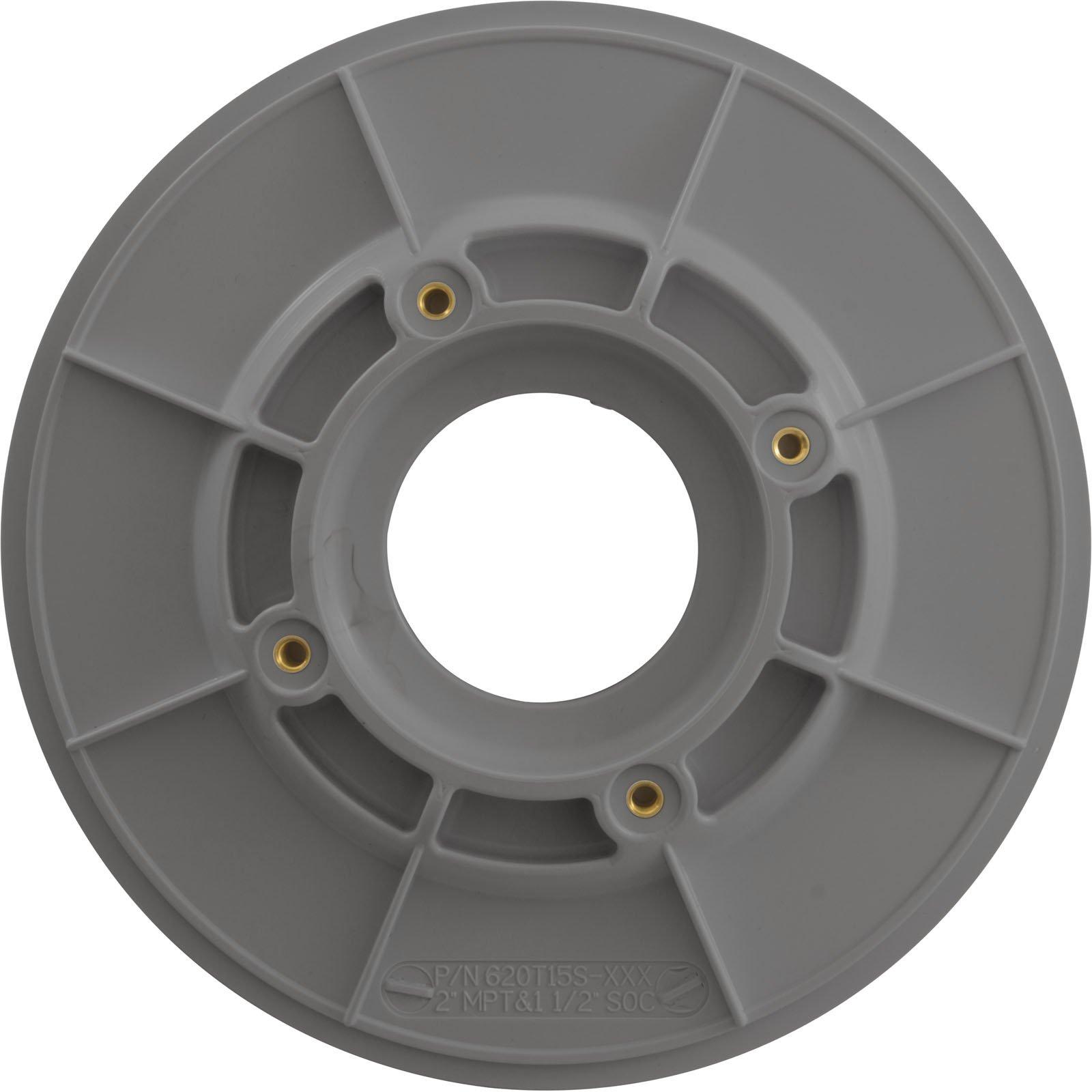 Aquastar 620T15S103 Wall Fitting 6 dia 2-3/8"hs 2"mpt-1-1/2"s Lt Gray
