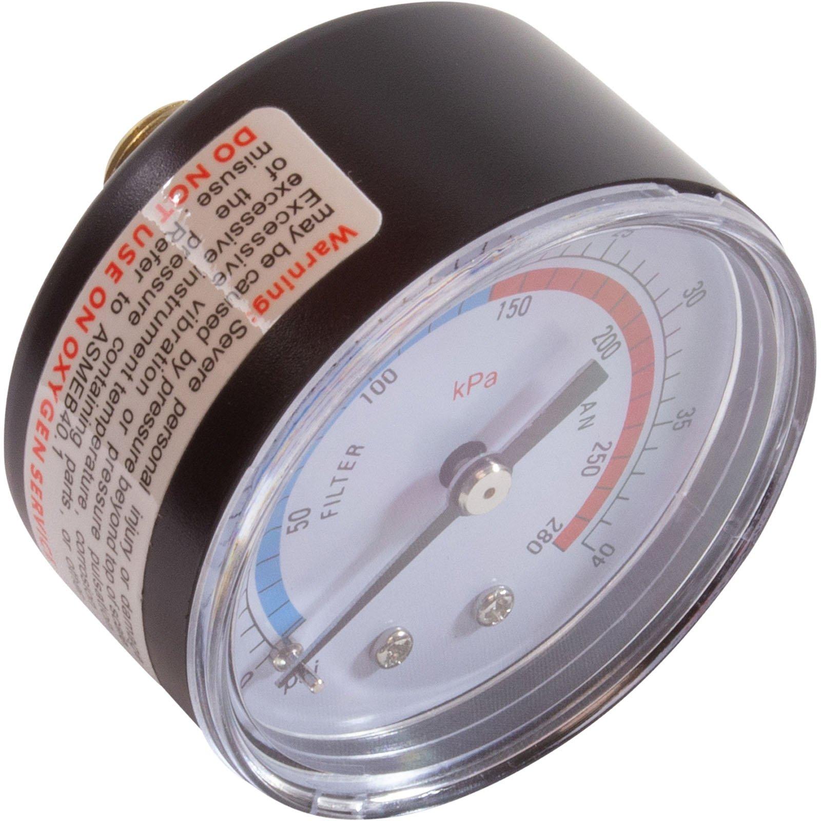 Pressure Gauge, AquaPro AL75, W/ O-Ring, 28psi, Plastic
