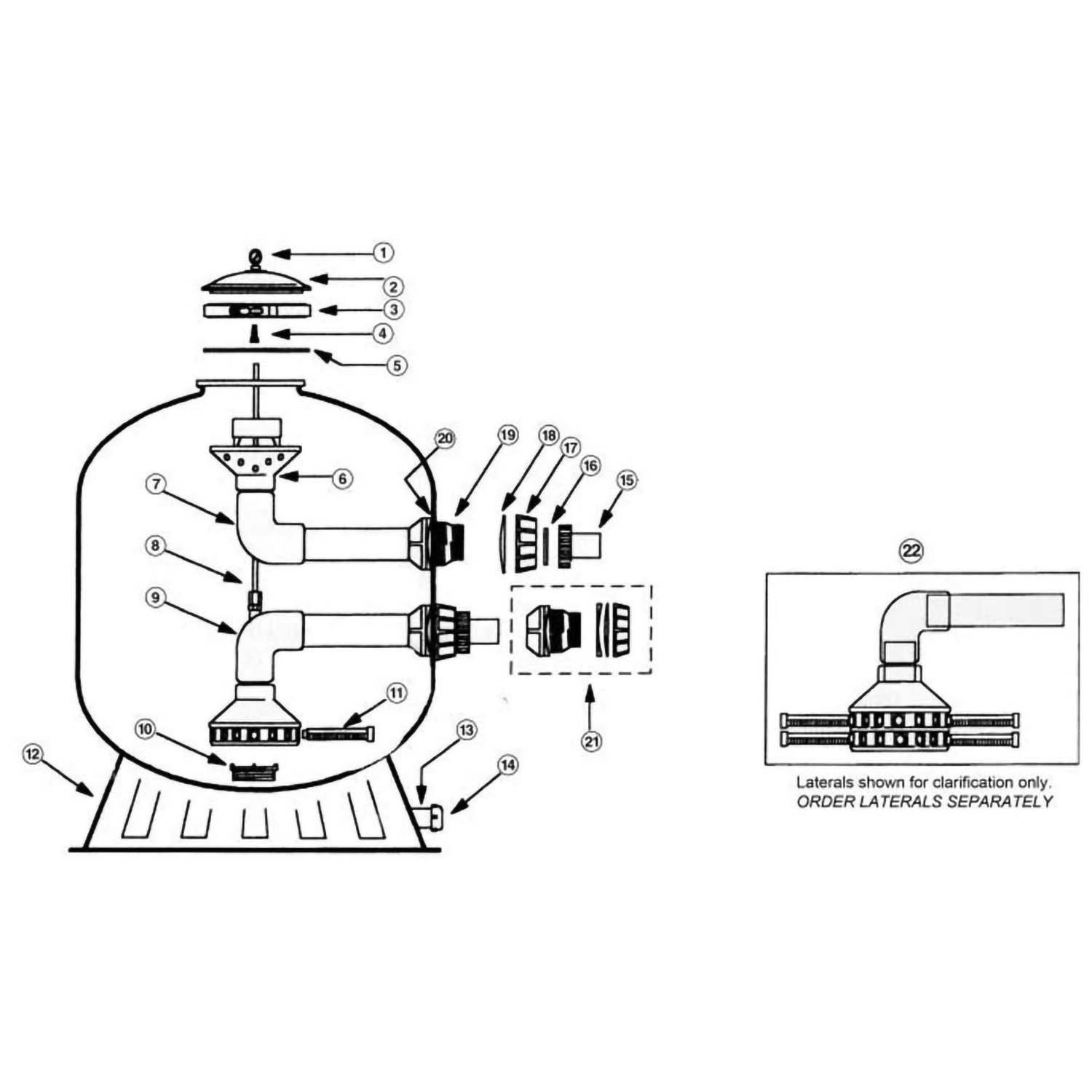 Baker Hydro HRV Series HRV 1984 to Present Pool Sand Filter Parts