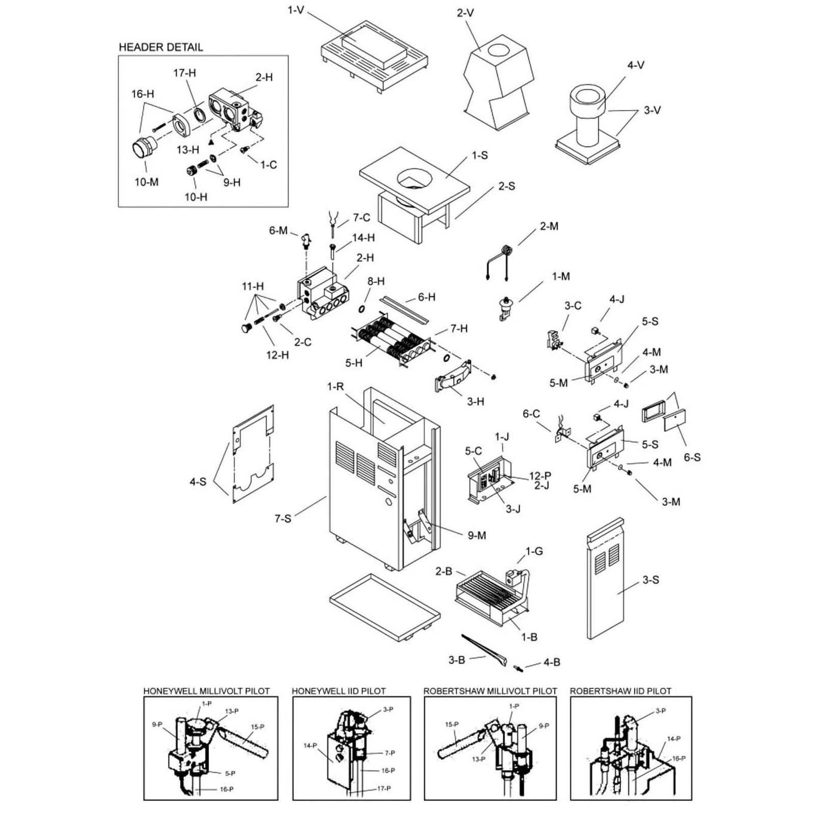 Raypak 155 Series 155B/C Pool Heater Parts